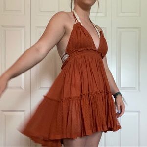 Burnt orange freepeople dress NEVER WORN